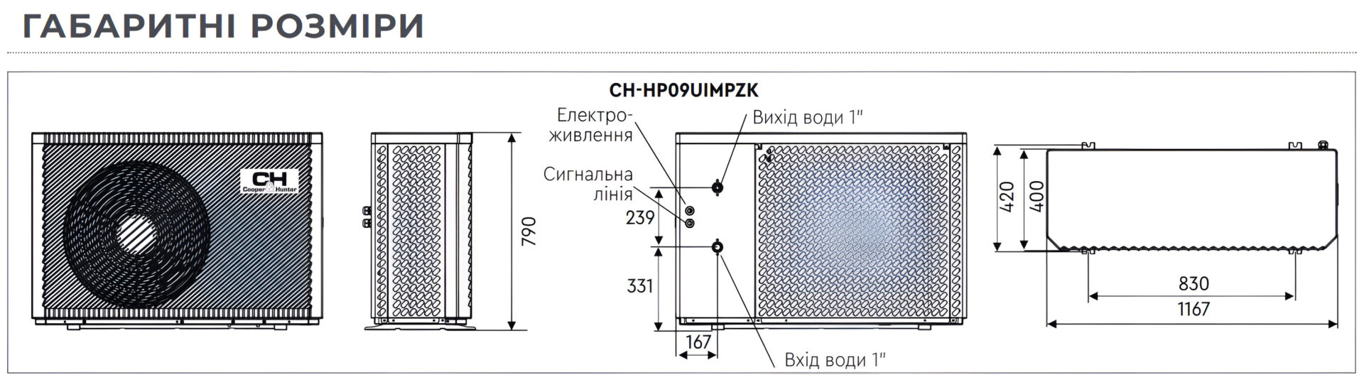 CH-HP09UIMPZK размеры